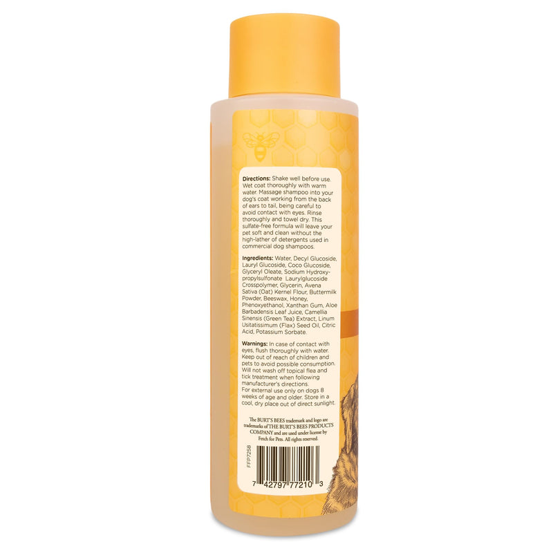 Burt's Bees for Pets Oatmeal Dog Shampoo - With Colloidal Oat Flour & Honey - Moisturizing & Nourishing, Cruelty Free, Formulated without Sulfates and Parabens, Made in USA, 16 Oz Unscented 16 Fl Oz (Pack of 1) - BeesActive Australia