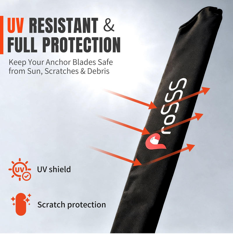 Power-Pole Cover 1PCS (10ft, Black) – Premium Lycra Fabric for Superior Elasticity – Snug Stretch Fit – No Zipper/Velcro – Travel Protective Cover for Power-Pole Blades 10FT