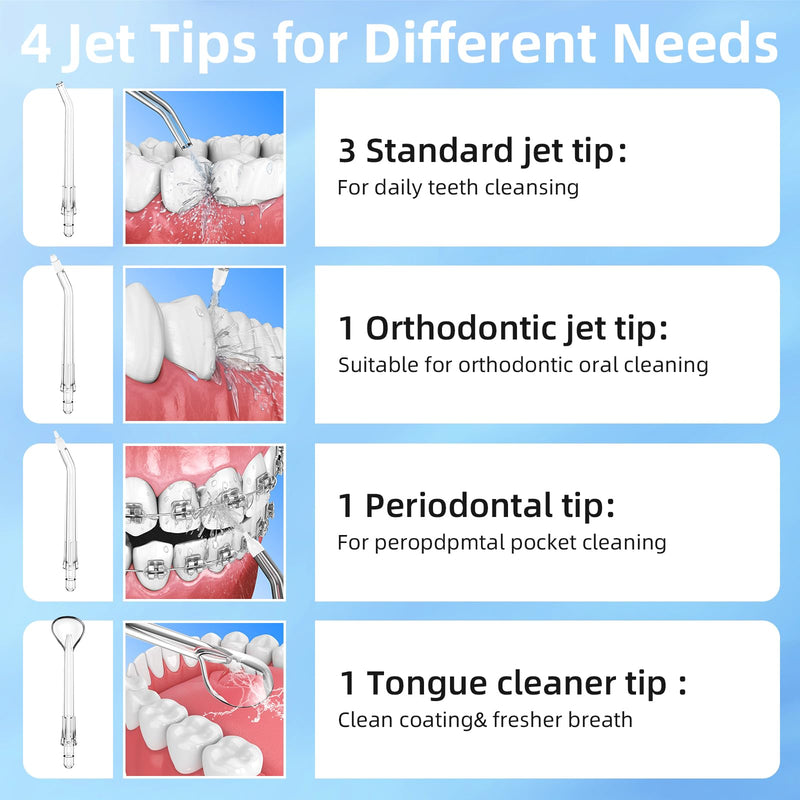 Water Flosser,300ML Water Pulse flossers-5 Modes&6 Replaceable Jet Tips for Teeth Cleaning and Flossing,Rechargeable (Black) Black