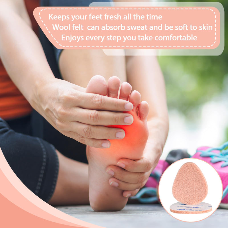 Jiuguva 60 Pack Metatarsal Foot Pads 0.25 Inch Thick Ball of Foot Cushions Adhesive Metatarsal Soft Felt Pads for Women and Men Forefoot Support Pain Relief(Nude) Nude - BeesActive Australia