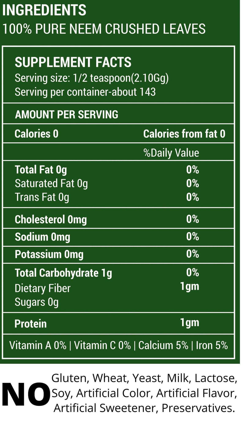 Neem Leaves Crushed (Not Powder), Good to Make Fresh Neem Leaf Tea 300 Grams (10.6 Oz), Herbal Supplements - HerbsIndia 10.6 Ounce (Pack of 1)