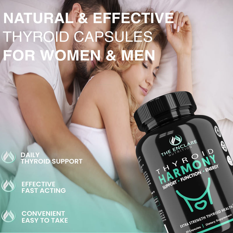 THE ENCLARE NUTRITION Thyroid Support Supplement with Iodine - Balance Hormones for Energy, Metabolism, Focus, Stress, Mood. Ashwagandha, Zinc, Selenium, Vitamin B12, Kelp, Magnesium, L Tyrosine (1) 1