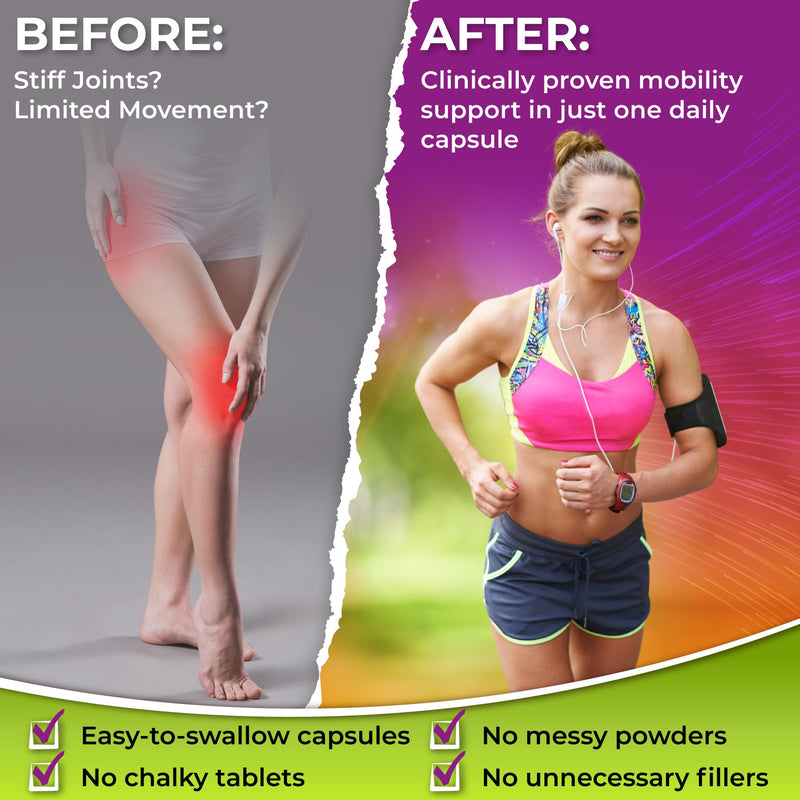Joint Health Supplement with UC-II® Collagen & TamaFlex® Turmeric, Tamarind | Clinically studied Mobility, Flexibility, Healthy Cartilage Support - Undenatured Type II Collagen, Glucosamine-Free Capsules
