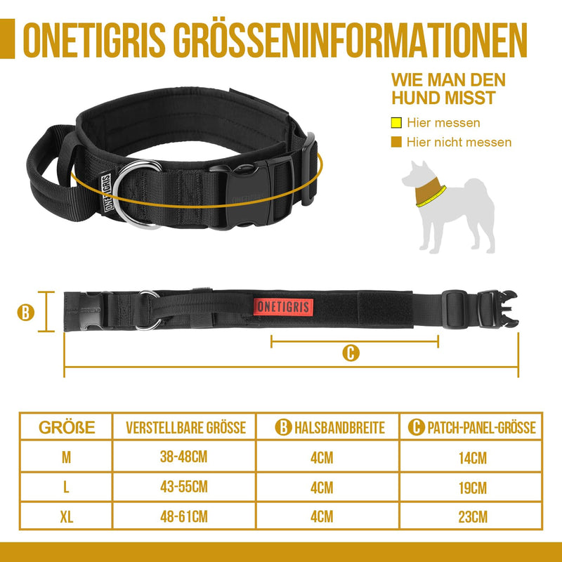 OneTigris Dog Collar with Metal Buckle for Dogs (Black, M) Black - BeesActive Australia