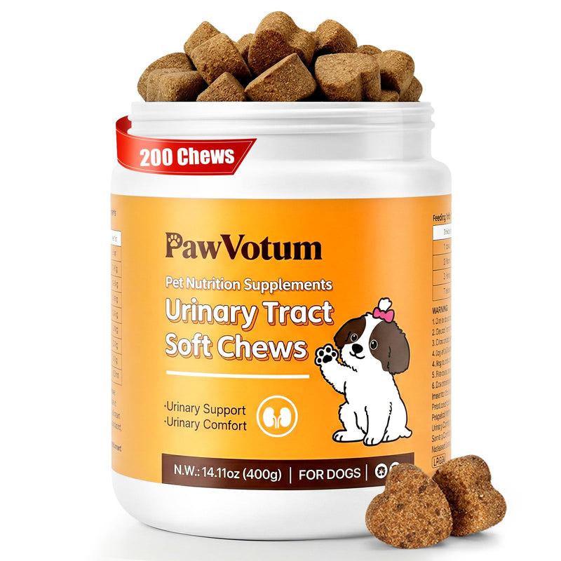 Dogs UTI Chews, Anti Yeast Supplements for Dogs, Support Bladder Control, Maintains Urinary System Health and Immune System Function, Contains cranberry, Yeast Extract and Vitamins, 200 Count