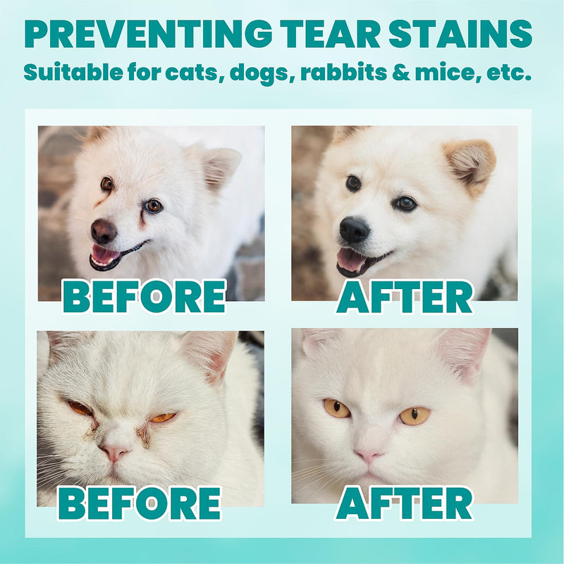 Eyes Wipes for Dogs & Cats 120 Counts, Grooming Kit Care for Dogs and Cats, Prevent Tear Stains, Eye Debris, Discharge, Mucus Secretions,Coconut Scent Coconut 3" Wide 120pcs - BeesActive Australia