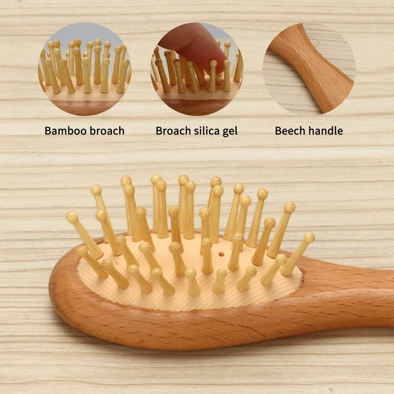 Wooden Natural Goat Bristle Brush and Cradle Cap Comb Set - 5 in 1 Baby Grooming Kit for Newborns, Toddlers, Boys, and Girls (Blue) 5 Brush and Comb Set Wood+Blue+Blue - BeesActive Australia