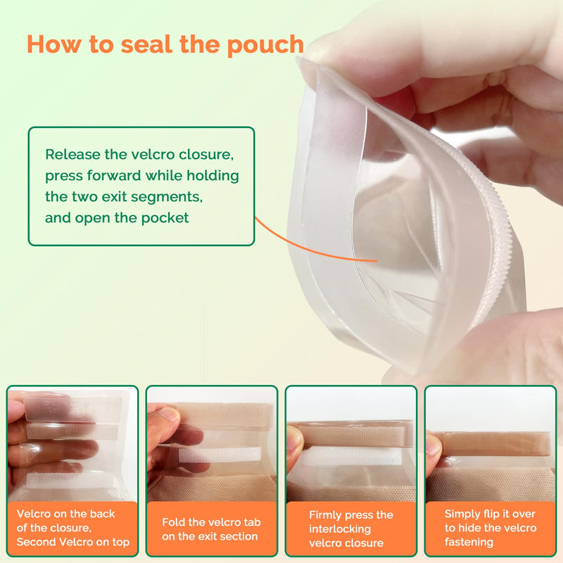 20 PCS Colostomy Bags One Piece Ostomy Bag Ostomy Supplies, Max 60mm Cut to Fit Drainable Pouches with Closure for Ileostomy Colostomy Urostomy Stoma Care 60" Skin (20 Pcs)