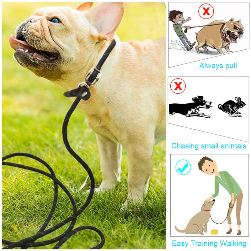 BTINESFUL 10FT / 15FT / 20FT Anti-Choke Slip Lead Dog Leash, Reflective 1/3” Rope Leash Long Training Lead for Small Medium Dogs black 10ft * 1/3" - BeesActive Australia