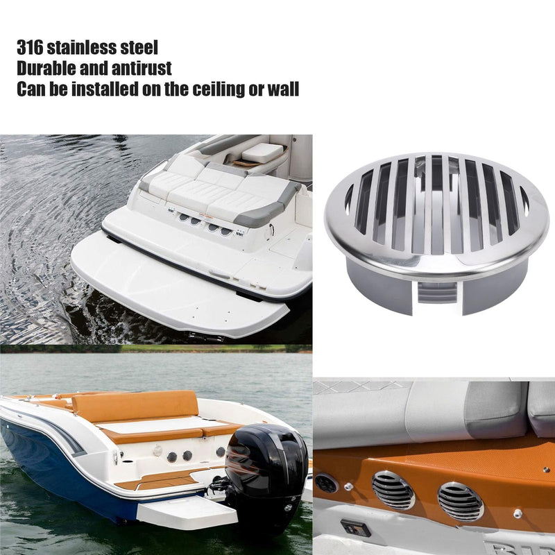 Srliya 4PCS 4 Inch Marine Airflow Vent Cover, 316 Stainless Steel Decorative Vent Grille for Boat RV Yacht Sailboat - BeesActive Australia