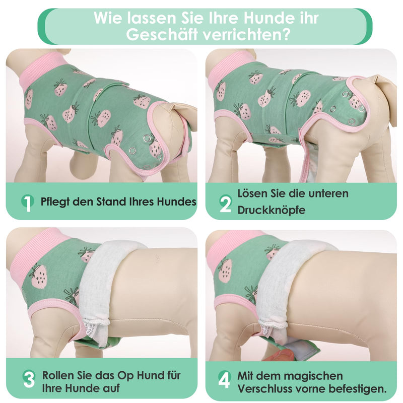 AOFITEE dog bodysuit after surgery, dog bodysuit after surgery bitch, comfortable surgery body dog, dog bodysuit after castration male dog, leak protection dog with pee hole pee opening for abdominal wounds, strawberry M green strawberry - BeesActive Australia