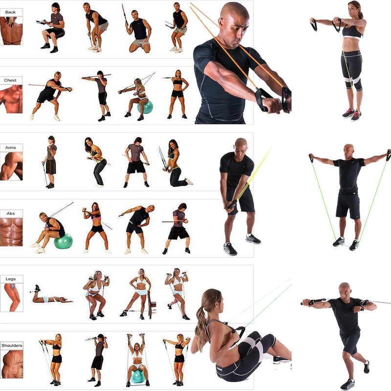 Resistance Band Set,Pull Up Exercise Bands Door Anchors Compatible with Billy's Bootcamp Tae Bo,Weight Loss,Strength Home Workouts Training,Physical Therapy,Yoga,Pilates. 2