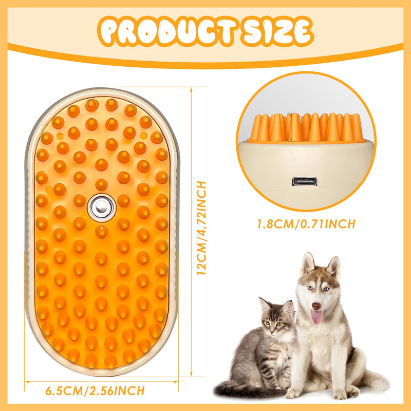 Pet Steam Brush for Cats and Dogs - Easy to Clean Grooming Tool for Pet Spa, Water Brush with Steam Technology - Perfect for Cat & Dog Hair Removal (O Coffee) - BeesActive Australia