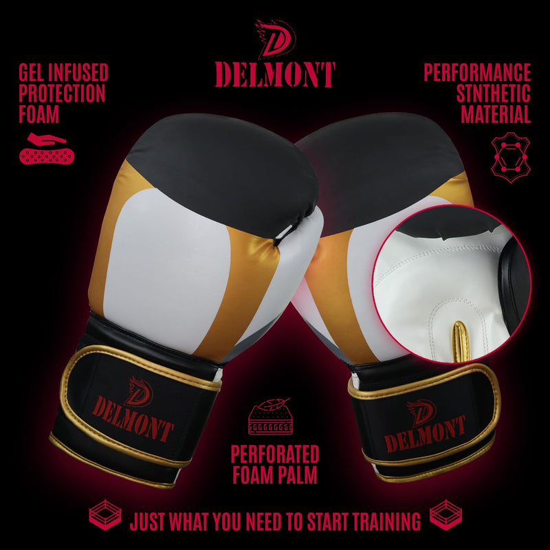 Delmont Boxing Gloves for Men and Women - Heavy Bag, Kickboxing, Sparring & Training Gloves with Multi-Layer Padding, Wrist Support & Breathable Lining - Burgundy 10 oz