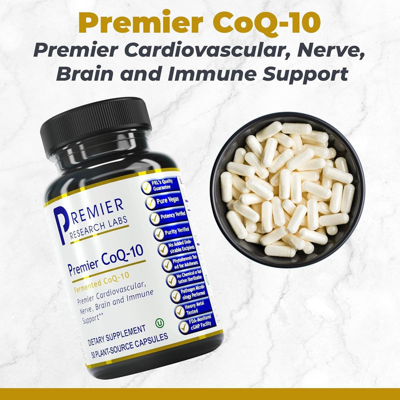 Premier Research Labs CoQ10 - Coenzyme Q10, Co Q 10 Supplement, 100mg Capsules, Ubiquinol Co Enzyme Q-10 with Red Algae & MCT Oil - 50 Vegetarian Capsules