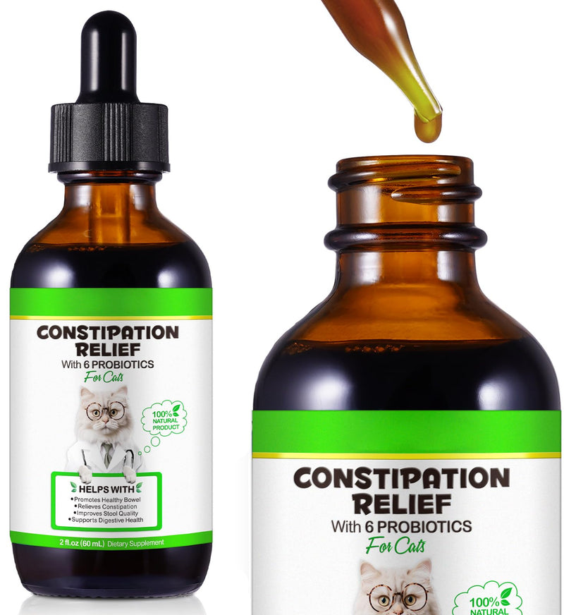 Cat Constipation Treatment Cat Antibiotics For Infections Probiotics Supplements & Vitamins (60ml), Gut & Immunity Support – Suitable for All Breeds, Ages & Sizes