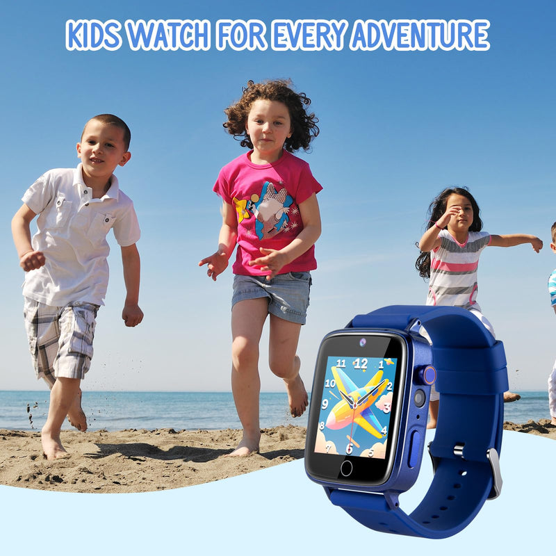 ZUODUN Kids Watch with Pedometer, Kids Watch Boys with 26 Puzzle Games and Flashlight, Kid Watches Gift for 4 5 6 7 Year Old Boys, Toys for Ages 8-12 Pale Blue