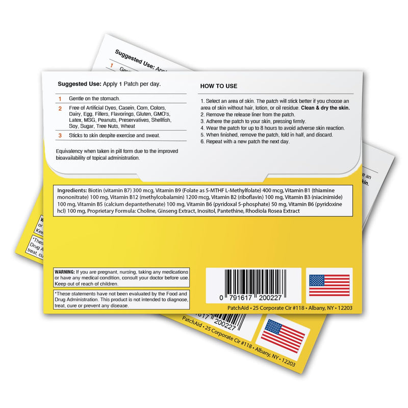 B12 Energy Plus Topical Patch by PatchAid 30-Day Supply 30 Count (Pack of 1)
