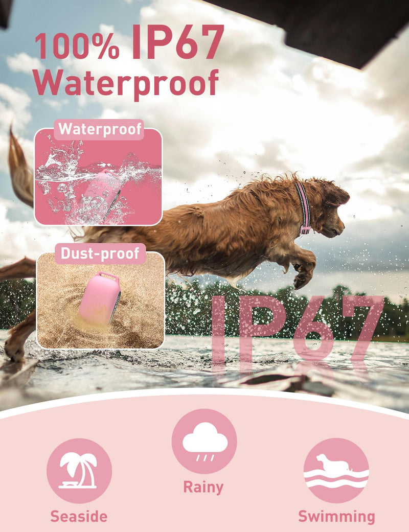 No Shock Dog Training Collar, Beep and Vibrating Dog Collar No Shock, No Shock Dog Collar with Remote 2800Ft, Vibration Collar for Small Puppy Medium Large Dogs - No Prongs Pink-White - BeesActive Australia