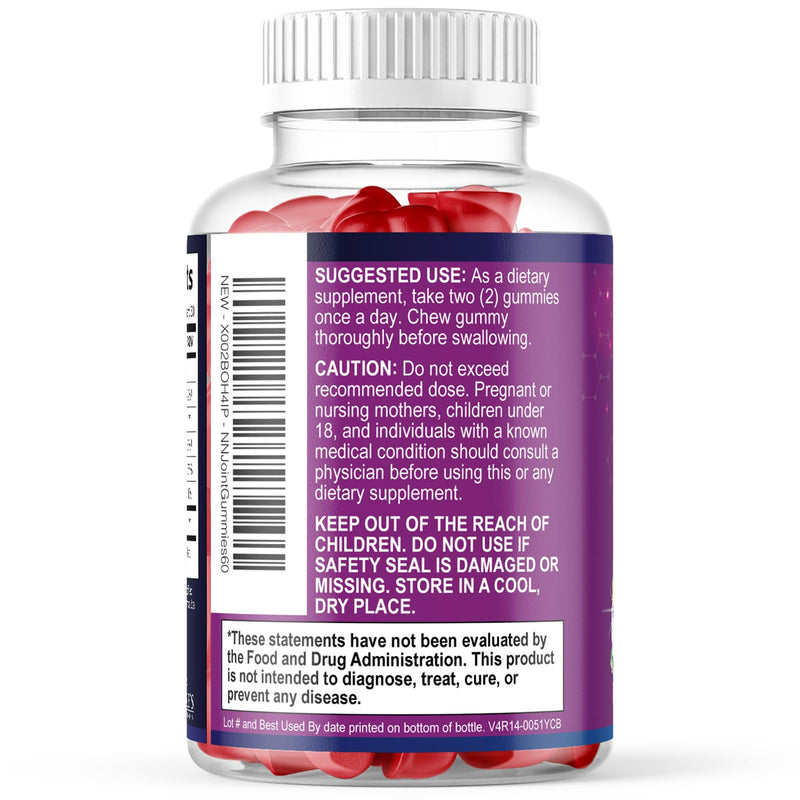 Joint Support Gummies - Glucosamine Plus Vitamin E Nature's Joint Support Supplement for Occasional Discomfort for Back, Knees & Hands - Cartilage & Joint Health & Flexibility Support - 60 Gummies 60 Count (Pack of 1)