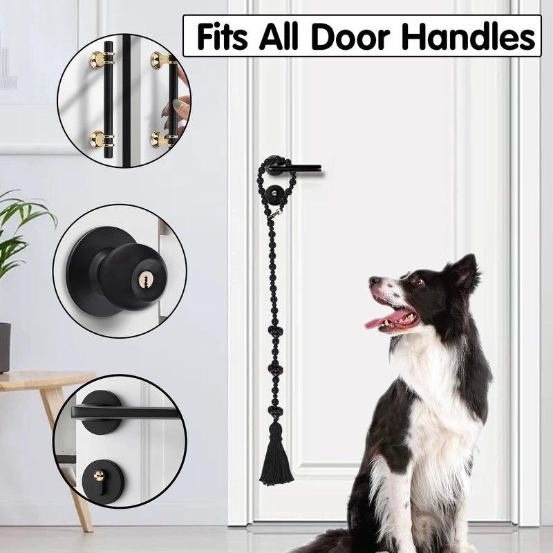 Meplait Dog Doorbells, Dog Doorbells for Potty Training, Adjustable Hanging Door Bell with 9 Bells Dog Bells to Go Outside for Small Medium Large Dogs (Black) Black - BeesActive Australia