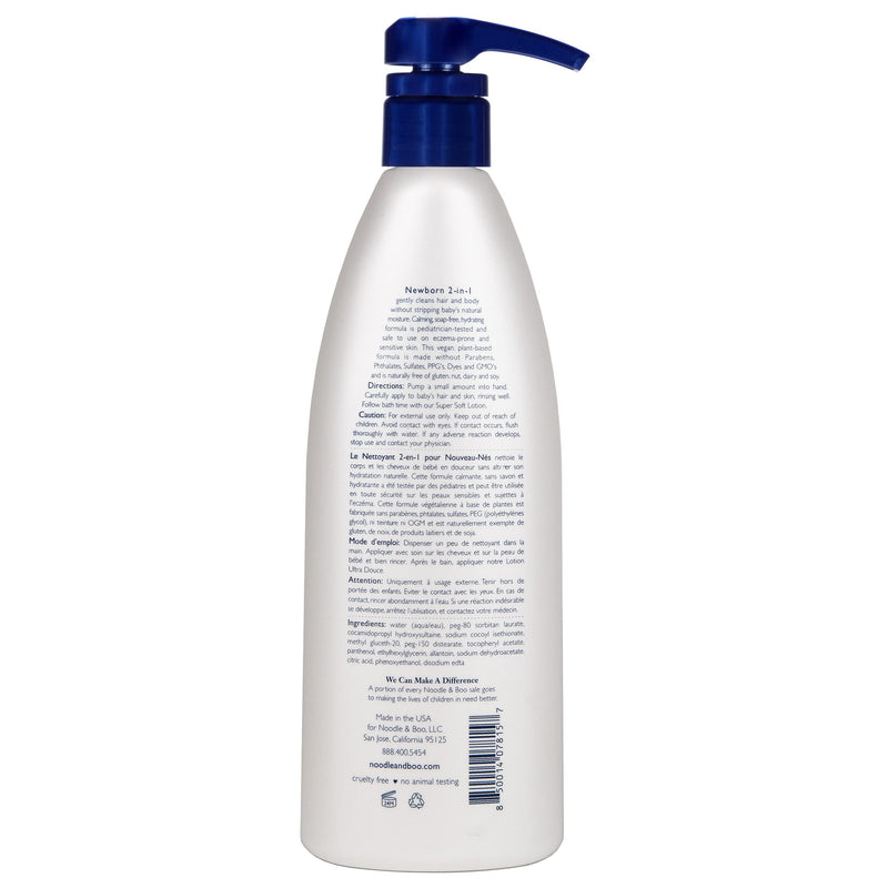 Noodle & Boo Fragrance Free Newborn 2-in-1 Hair & Body Wash for Baby Eczema Care, 16 fl. oz. - BeesActive Australia