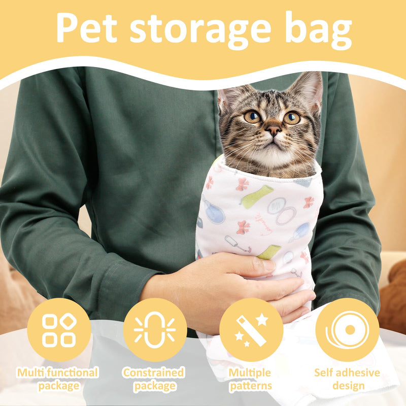 3PCS Cat Grooming Wrap, Self Adherent Cloth Cat Wrap for Cutting Nails, Cat Swaddle Wrap for Cleaning Ear Brushing Teeth, Multifunctional Cat Restraints Bag for Holding Cat to Non-Bite/Scratch/Runaway - PawsPlanet Australia