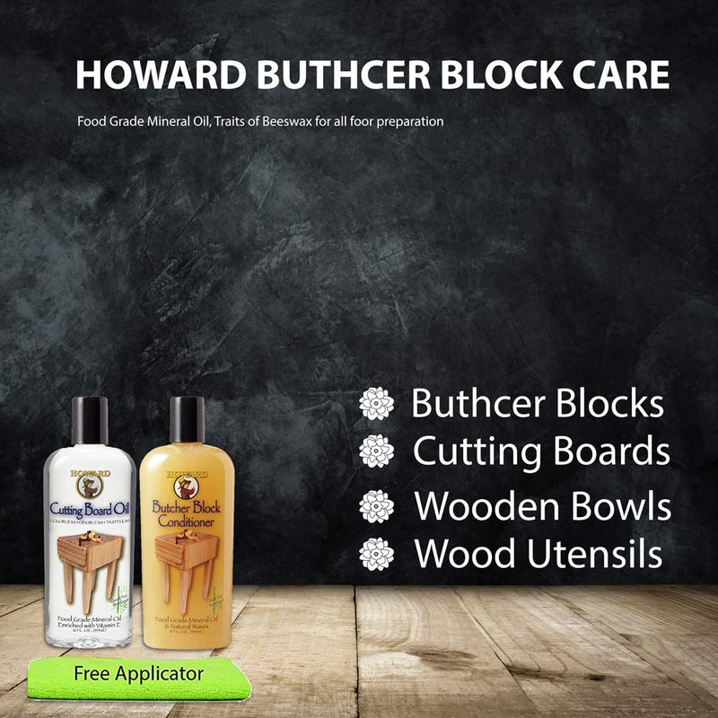 Howard Butcher Block Conditioner and Cutting Board Oil 12 oz, Food Grade Conditioner and Oil, Great for Heave Use Cutting Boards and Utensils, Re hydrate your Cutting Blocks - BeesActive Australia