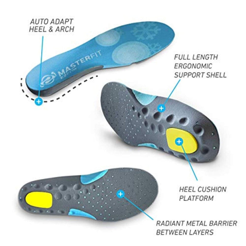 EZFit QF Ski Boot Insoles for Men & Women, Trim-to-Fit Ski & Snowboard Boot Inserts with Arch Support, Volume Reducer Fit & Performance Control Insoles for Winter Boots, Regular/Small Regular Volume Small - BeesActive Australia