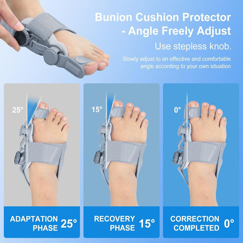 Bunion Corrector for Women Big Toe Straightener,Bunion Relief with Soft Silicone Pad,Breathable & Anti-slip Suitable for Left/Right Feet,Gray,1Pack Gray 1Pack