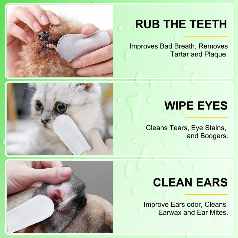 50Pcs Teeth Cleaning Wipes for Dogs & Cats, Dog Breath Freshener Dental Finger Wipes, Dog Dental Care Wipes Helps Wipe Away Plaque & Tartar - Freshens Breath, No-Rinse Dog Finger Toothbrush - BeesActive Australia