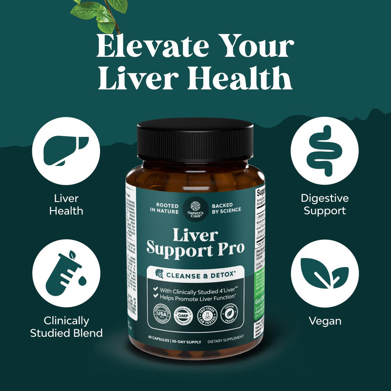 Pro Liver Support Supplement - 2X More Effective Than Milk Thistle - Advanced Liver Health Supplement with Clinically Tested 4’Liver Cleanse Detox & Repair Support - 60 Count (Pack of 3) 60 Count (Pack of 3)