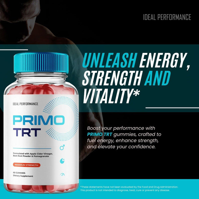 Primo TRT Gummies, Official Primo TRT Gummies for Men - Maximum Strength Performance, All Natural Support Overall Health & Wellness, PrimoTRT Advanced Formula Support Gummy Reviews (60 Gummies)