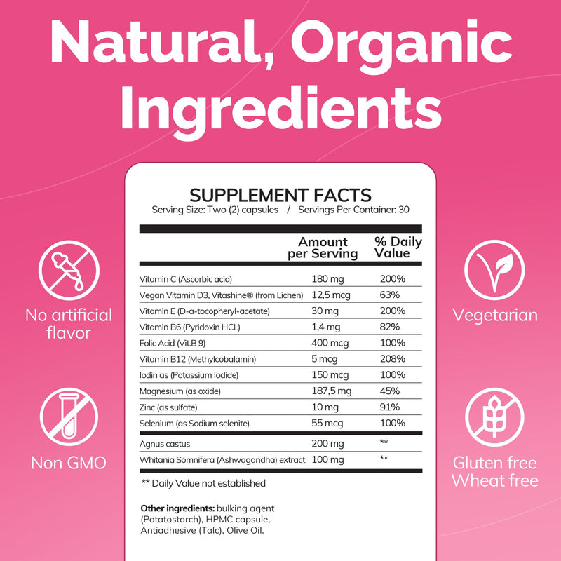 CONCEIVE PLUS Fertility Detox After Birth Control - Prenatal Vitamins for Women Trying to Conceive, Antioxidants, Folic Acid, 60 Capsules, 30 Day Program