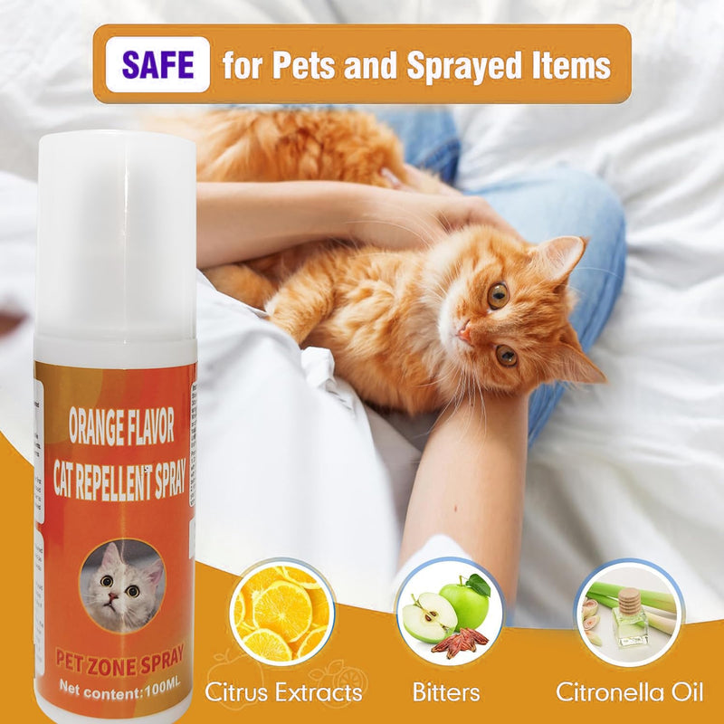 Cat Deterrent Spray, Cat Repellent Spray for Furniture, Cat Repellent Indoor and Outdoor to Keep Cats Away, Cat Scratch Deterrent Training Aid for Furniture, Sofas, Rugs, Curtain (2 * 100ML) - BeesActive Australia