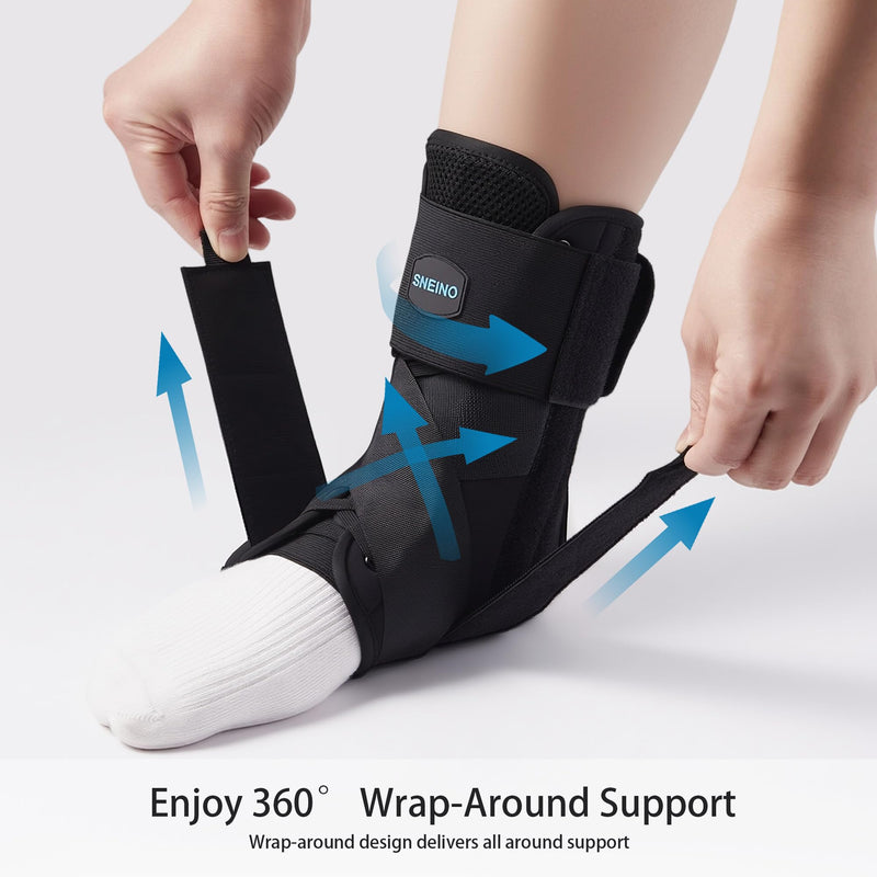 Ankle Brace for Women Men - Ankle Support Brace for Sprained Ankle, Ankle Stabilizer for Achilles, Tendon, Sprain, Injury Recovery, Lace up Ankle wrap for Running, Basketball, Volleyball (Ankle Brace, Medium) Ankle Brace - BeesActive Australia