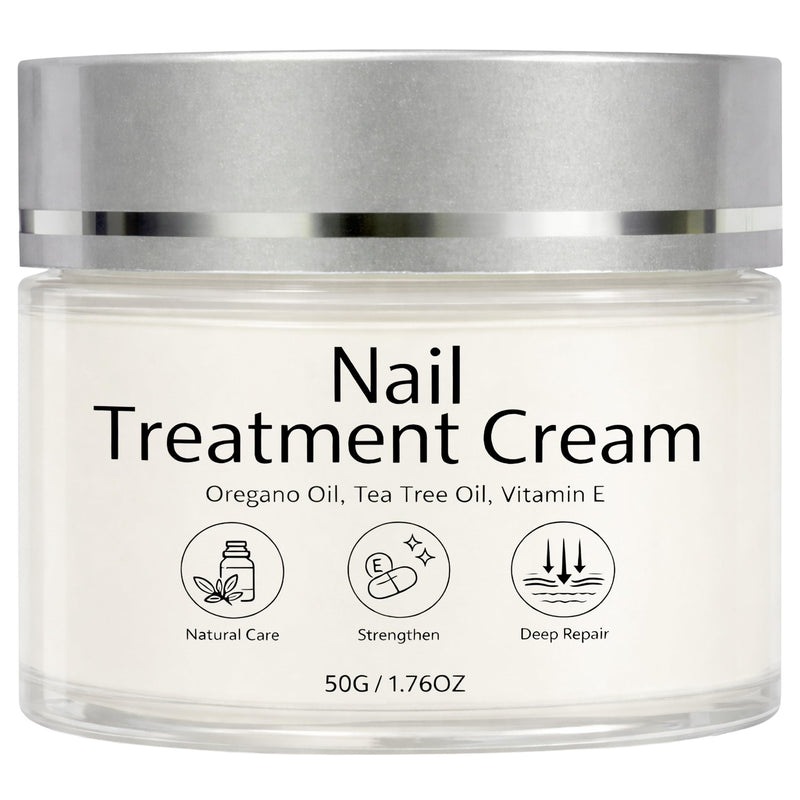 Nail Treatment Cream, Nail Repair Cream for Damaged, Cracked, Thin Nails, with Tea Tree Oil, Oregano Oil, Vitamin E, Improves Nail Appearance, Nail Strengthener & Growth, 50G/1.76OZ - BeesActive Australia
