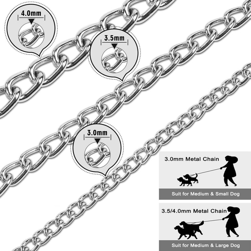 LOS ANDES Metal Double Dog Leash Chew Proof Chain Leash 2 Way No Tangle Coupler Dog Leash Extension Splitter Lead for 2 Small Dogs Walking (40cm) XS: 2.5mm*15.7inch - BeesActive Australia