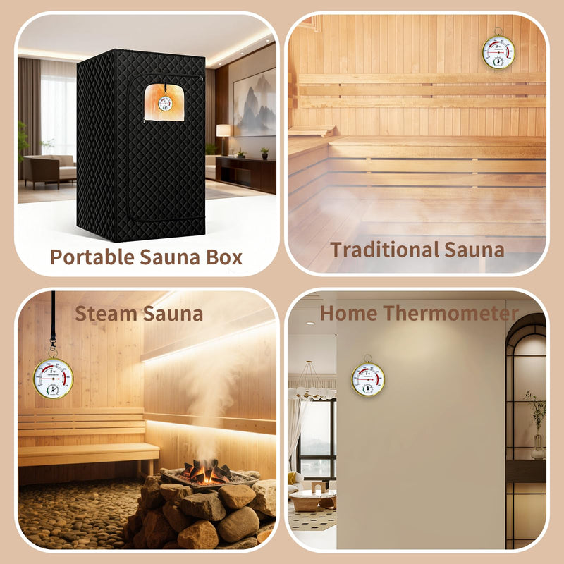 Sauna Thermometer Fahrenheit & Hygrometer, 2026 Upgraded Lanyard-Mounted for Portable Steam Sauna Box, Ideal for Infrared/Indoor/Home Use, Essential Accessory & Gift for Enthusiasts - BeesActive Australia