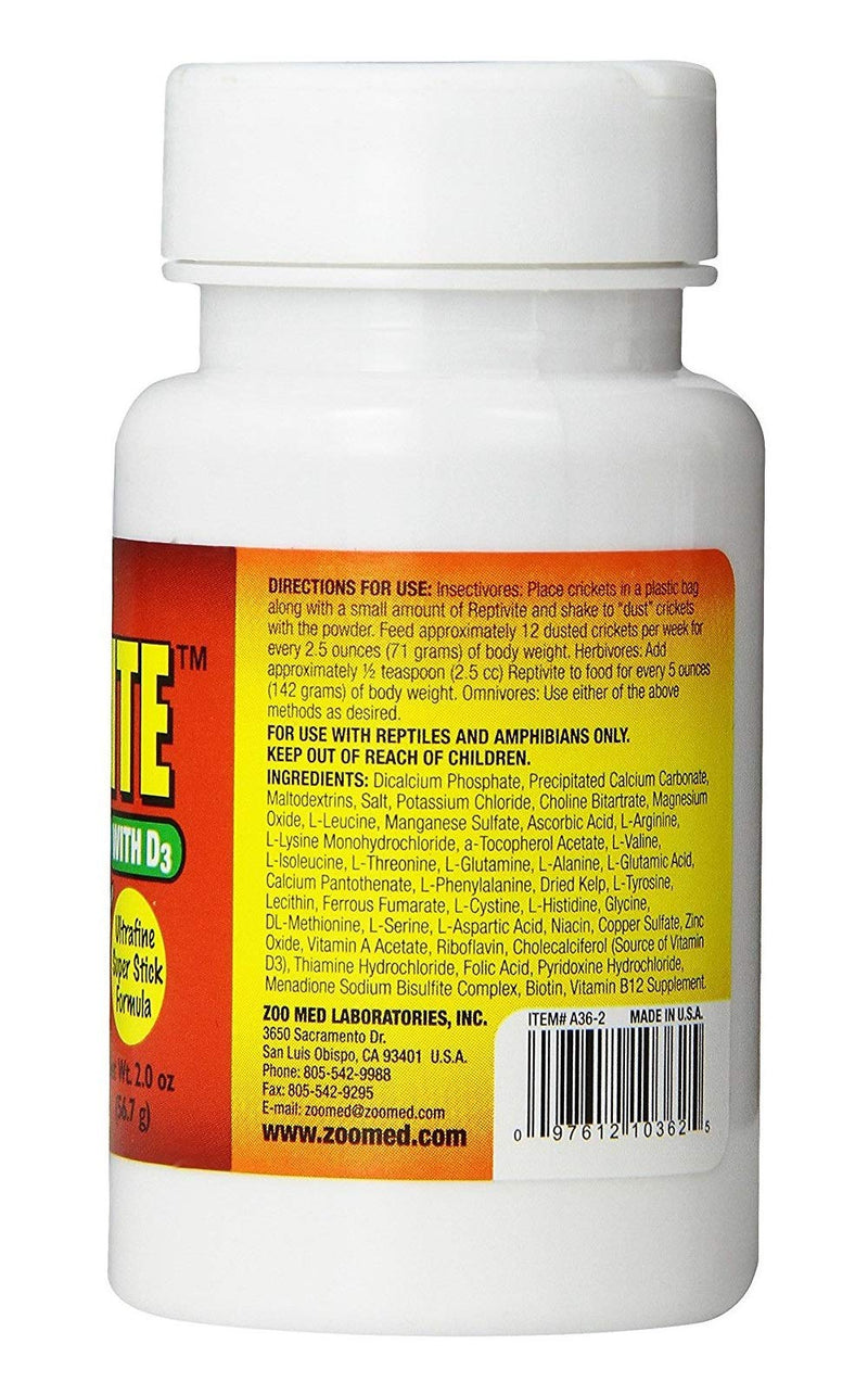 Zoo Med Reptivite 57g dietary supplement with vitamin D3 for reptiles - BeesActive Australia