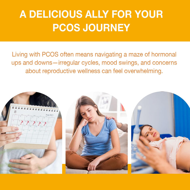 PCOS Gummy for Hormonal Balance, Vitamins for Women Fertility & Ovarian Conception Support, Gummies with Multivitamin, Myo Inositol and Folate, Helps Menstrual Cycle and Ovulation Health