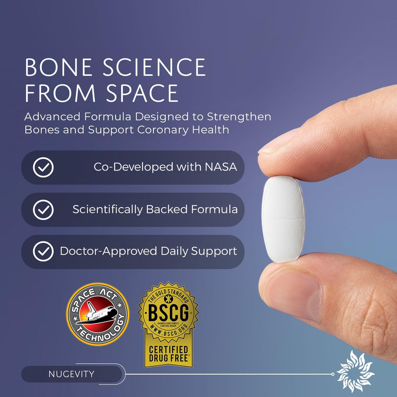 Osteo BHR, 60 Ct - Bone, Heart & Recovery Supplement | NASA co-developed formula with Ipriflavone, Calcium, Magnesium, Boron, Vitamin D3 and K2, Bone growth support formula