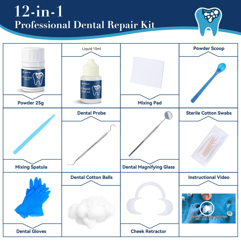 Zinc Oxide Eugenol Dental Care Kit, Tooth Repair Kit, Temporary Tooth Filling Repair Kit, Tooth Filler, Cavity Filler, Dental Cement Glue Adhesive for Crowns, Bridges, Teeth, Home Dental Emergency Fix 8 natural