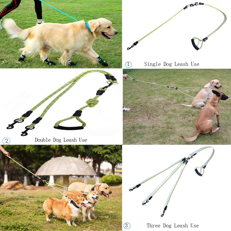 3 in 1 Durable Nylon Dog Leash with Padded Handle, 360° Swivel No Tangle Climbing Rope Removable Pet Traction Rope, Lead for Medium Large Dogs Green Blue - BeesActive Australia