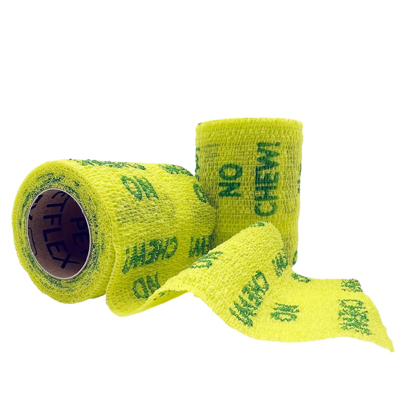 OVIK Health PetFlex No Chew – Flexible Self-Adhering Elastic Bandage for Wound Care – First Aid Wrap for Small Animals Like Dogs, Cats, and Other Pets - 3 inch, 2 Rolls 3 Inch 2 Count