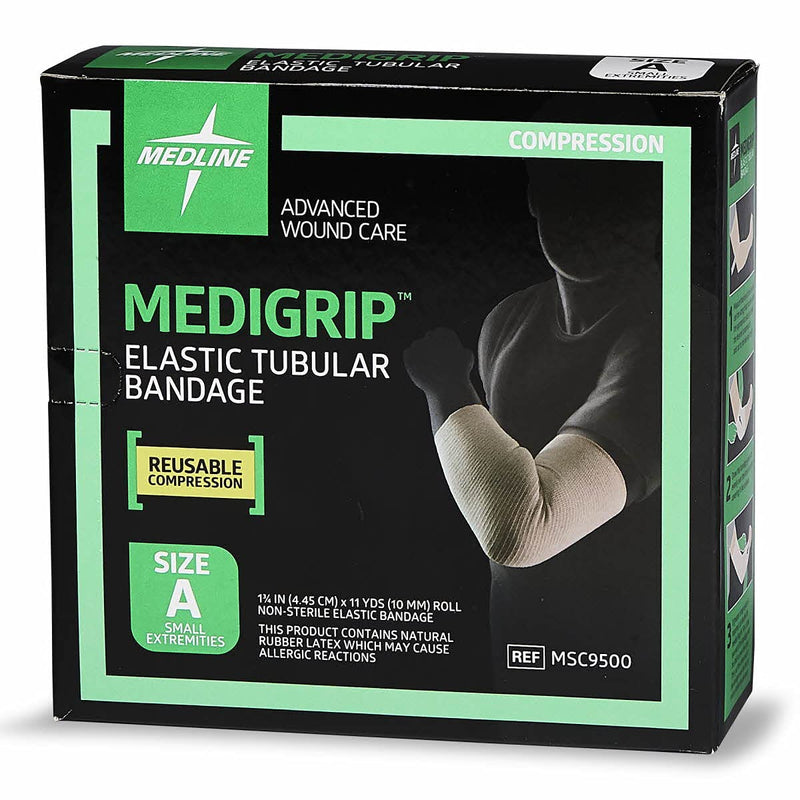 Medline Medigrip Elastic Latex Tubular Bandages, Size A, 1.75" W (4.5 cm), Ideal for Small Feet and Arms - High Compression Support, Breathable & Comfortable small extremities - BeesActive Australia