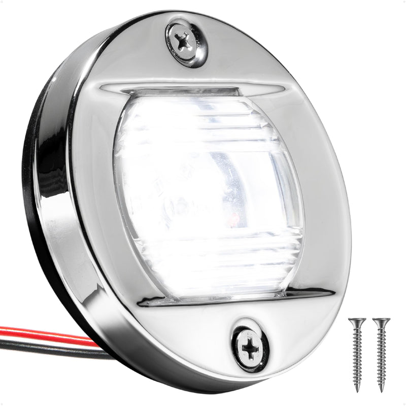 Five Oceans Boat Stern Light - LED Marine Rear Light, 3-Inch Flush Transom Mount, 12V for Pontoon, Fishing & Bass Boats - FO3906 1 Pack - BeesActive Australia