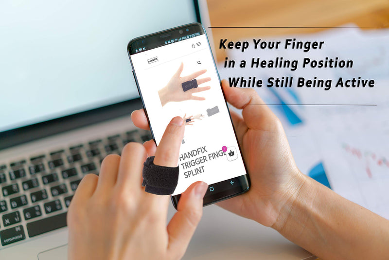 HANDFIX-The One and Only Patented Finger Brace for Trigger Fingers-Anatomically Positions the Finger to Optimize Healing-One Size fits most Right or Left-Quality Made by a Licensed Occupational Therapist/Certified Hand Therapist- HSA/FSA Approved - BeesActive Australia