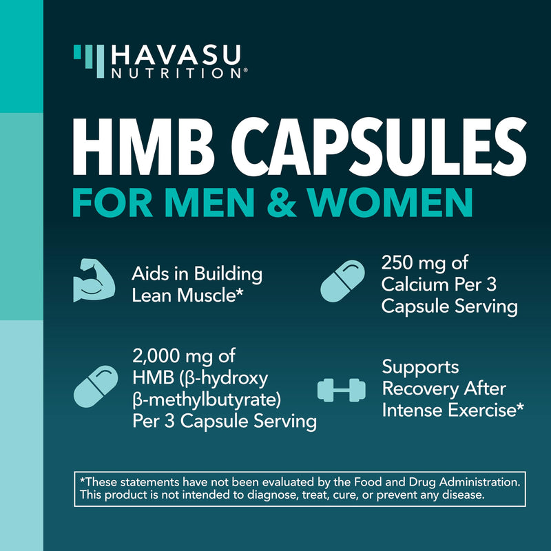 HMB Capsules 2000mg Per Serving, HMB Supplements for Men and Women | 90 Count, Calcium B-Hydroxy B-Methylbutyrate Monohydrate, Supports Muscle Protein Synthesis, Vegan, Gluten Free, 30 Servings 90 Count (Pack of 1)