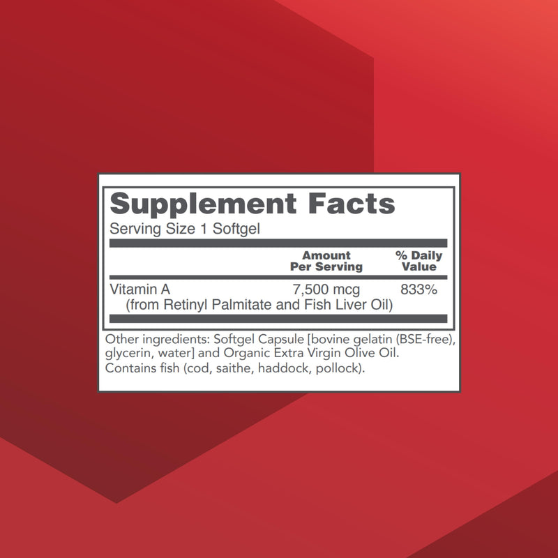 PROTOCOL FOR LIFE BALANCE Vitamin A 25,000 IU - Eye, Retina, and Immune Health - 100 Softgels (Pack of 2) 100 Count (Pack of 2)